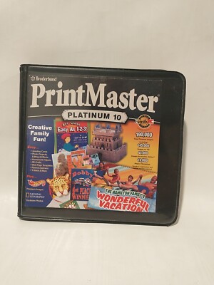Print Software (9) CDs: PrintMaster Platinum 10, See Picture Windows 95/98/2000