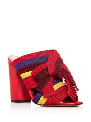 

TABITHA SIMMONS Женские красные цветные блоки Beau Toe Block Heel Slip On Sandals, Красный, BEAU
