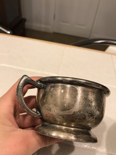 Antique SILVERPLATE CUP Albert Pick Co.  (Mug Goblet with Handle) vintage