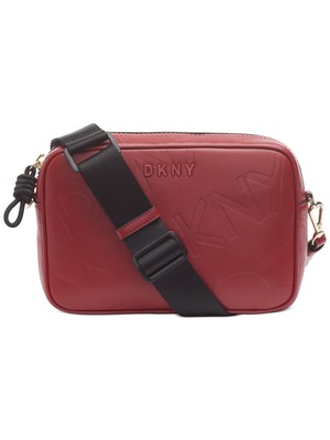 

DKNY Красная женская сумка на плечо из искусственной кожи с принтом и регулируемым ремешком, Красный, R94EZG22