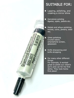Diamond Paste Compound Polishing Lapidary 600 (H) Grit 5 Gram (USA MADE)