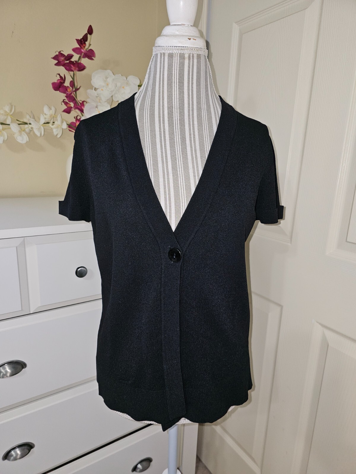 トップス ennoy BUTTON CARDIGAN M Jones New York Collection Womens Black One Button Cardigan