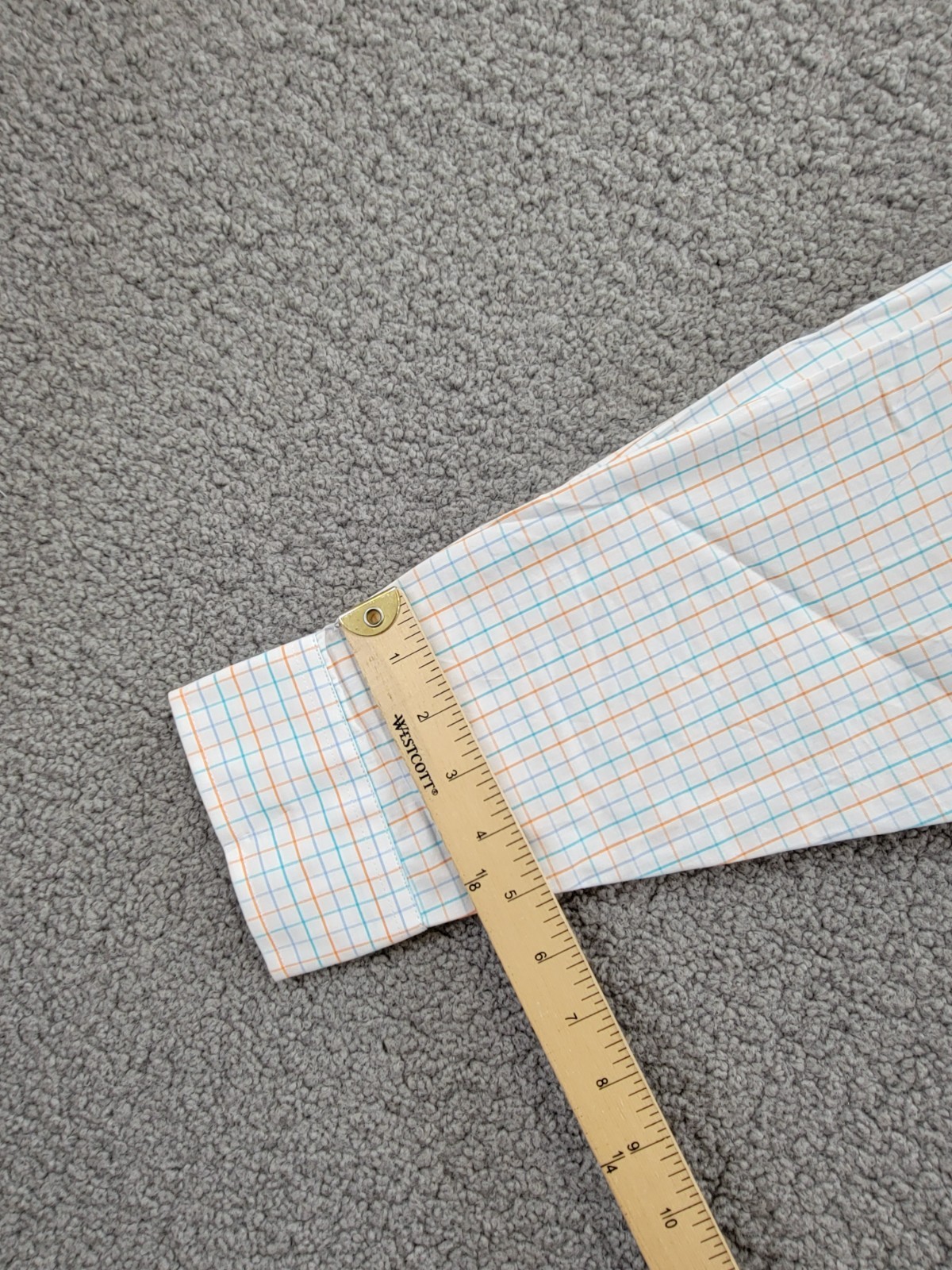 Club Room Regular Fit Performance Dress Shirt Men's 16.5 32-33 Orange/Aqua L/S - Picture 11 of 18
