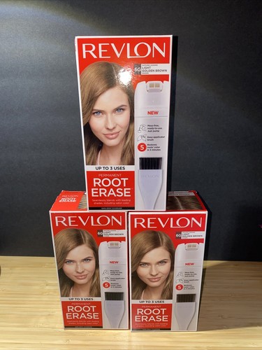 (3) Revlon Permanent Root Erase 6G Light Golden Brown (Read 