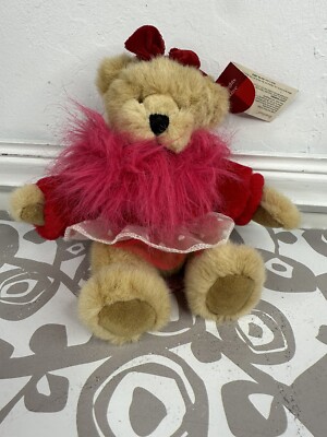 Rosebud Russ Berrie Teddy Bear Heart Dot Tutu 6.5''