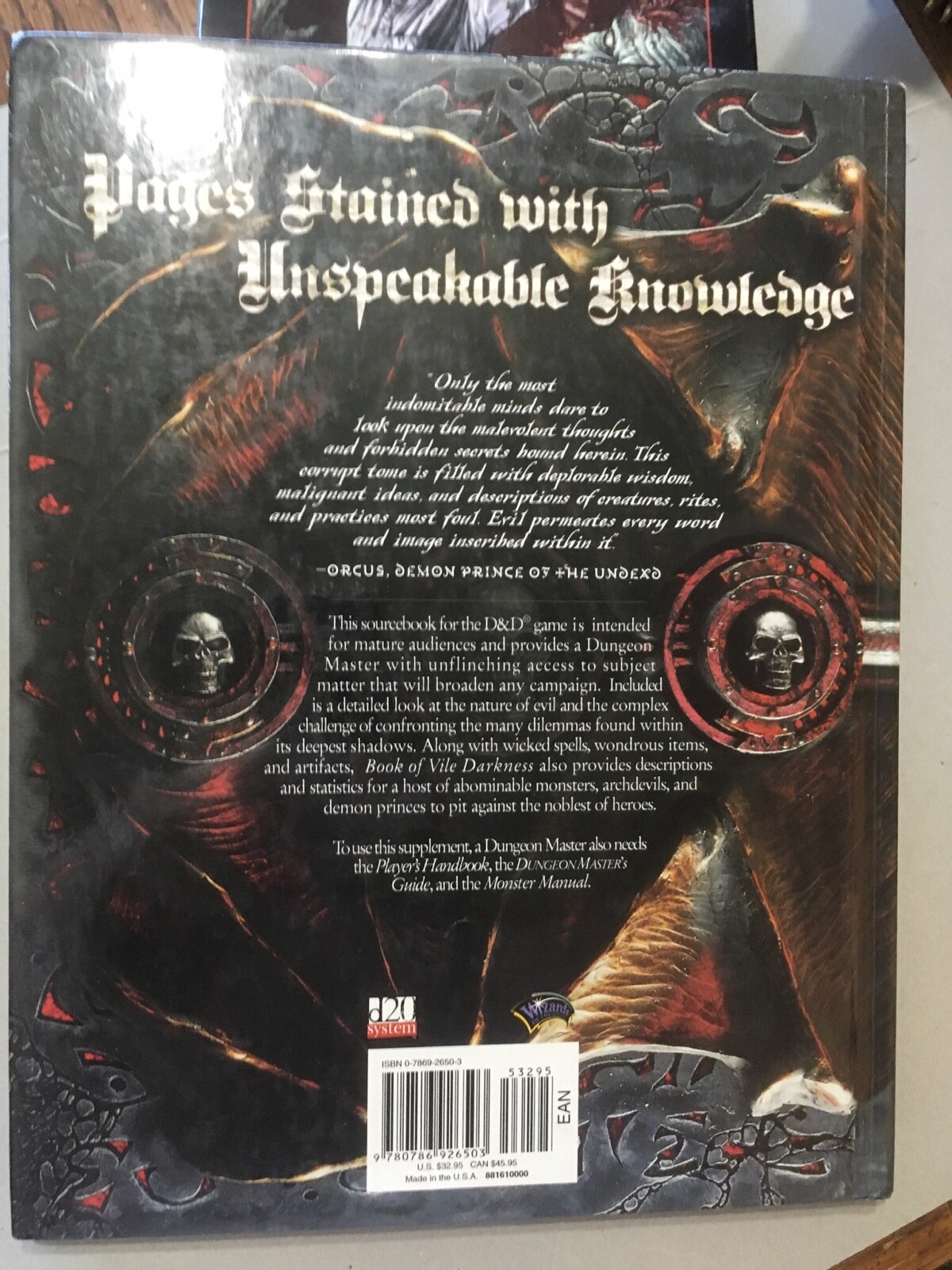 Dungeons & Dragons 3.5 Edition Book of Vile Darkness