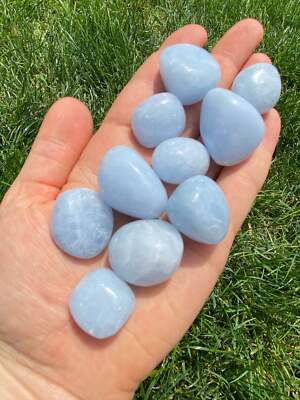 Blue Calcite Tumbled Stone - Polished Natural Blue Calcite from Mexico