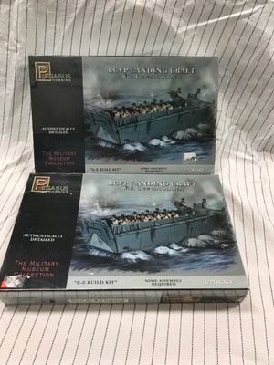 PEGASUS 7650 WWII LCVP LANDING CRAFT WITH CREW SOLDIERS 1/72 Model Kit- 2 Box
