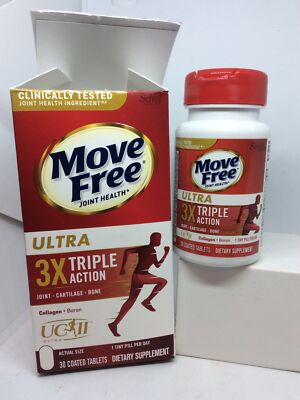 New in Cut Box Move Free Ultra 3X Triple Action Joint Health 30 Tabs Exp 8/25