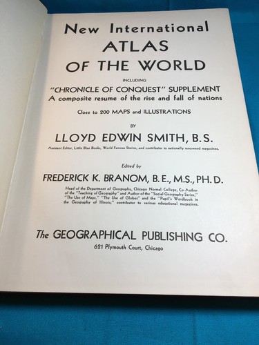 “New 1937 Edition” New International Atlas Of The World, Geographical Publishing