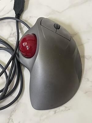 Logitech Track man Wheel USB Optical Trackball Mouse Silver Used BB18 Tested