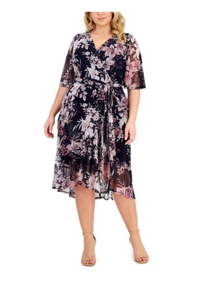 

CONNECTED APPAREL Женский темно-синий пуловер с короткими рукавами на частичной подкладке, плюс 24 Вт, Navy