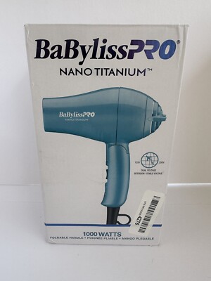 Babyliss PRO BABNT053T Nano Titanium Folding Travel Hair Dryer 1000w 100-240v