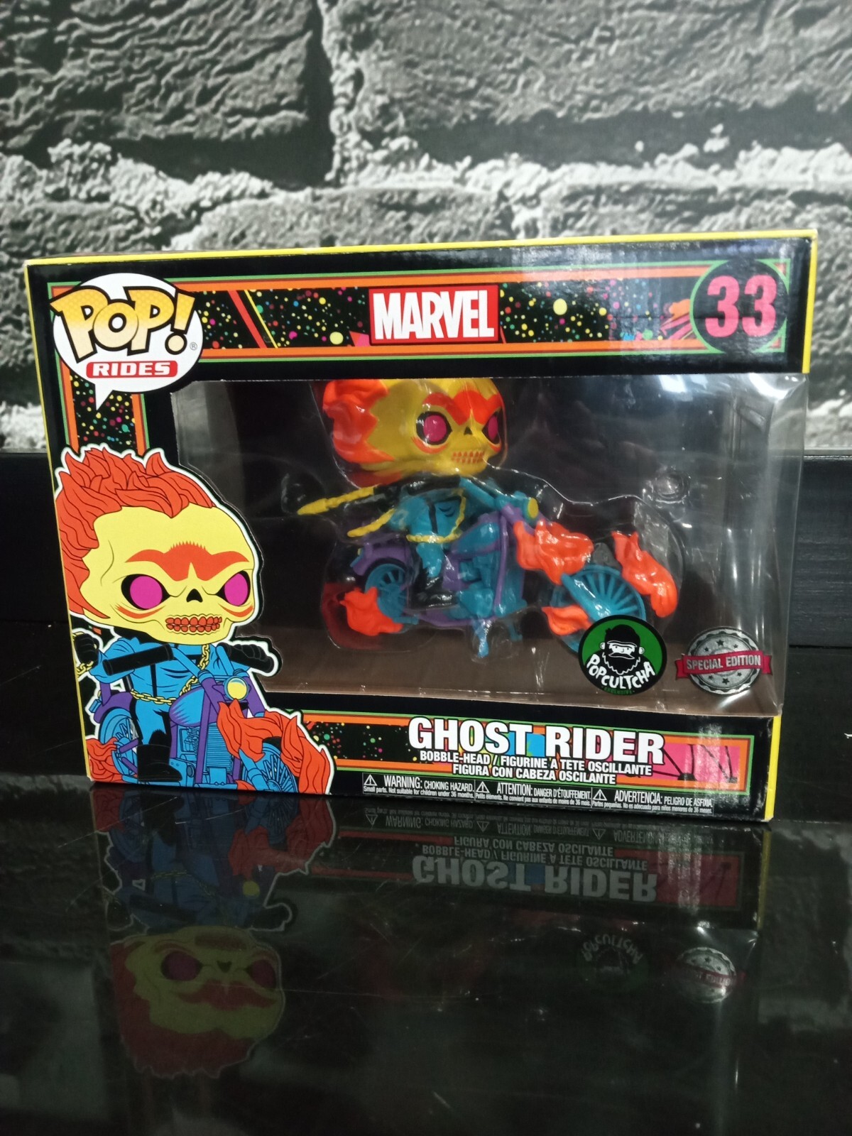 FUNKO POP! Rides Marvel #33 Ghost Rider Black Light