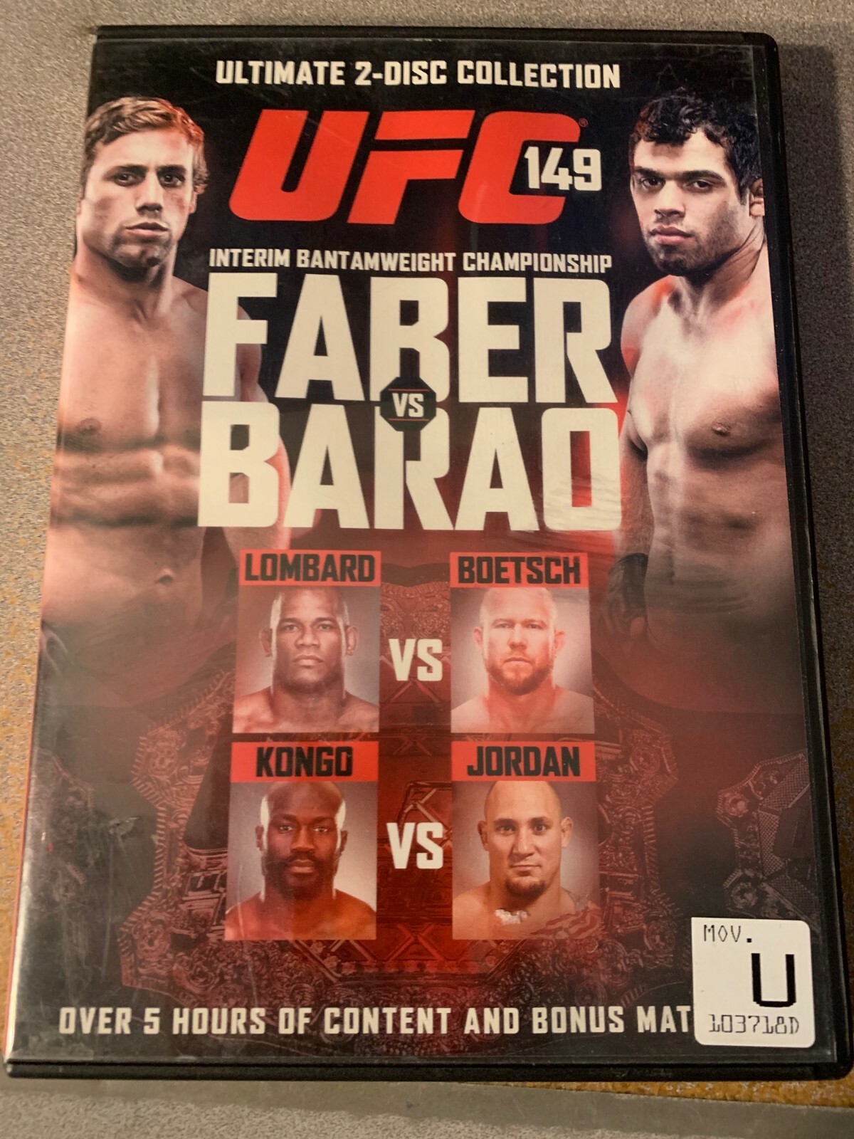 UFC 149: Faber vs. Barao DVD Used UFC 149: Faber vs. Barao DVD Used