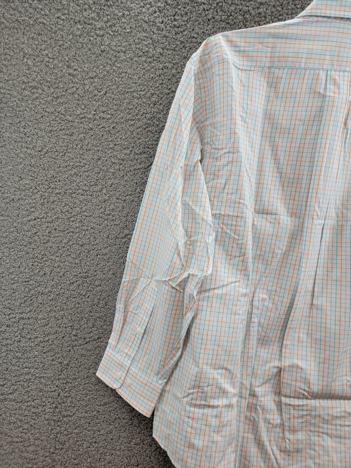 Club Room Regular Fit Performance Dress Shirt Men's 18 34-35 Orange/Aqua L/S - Picture 13 of 19