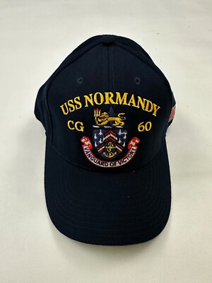 New The Corps USS Normandy CG 60 Logo Blue Baseball Cap Hat One Size