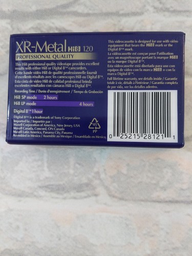 Maxell Hi 8 XR-Metal Professional 8mm Camcorder Videotape 120 Min