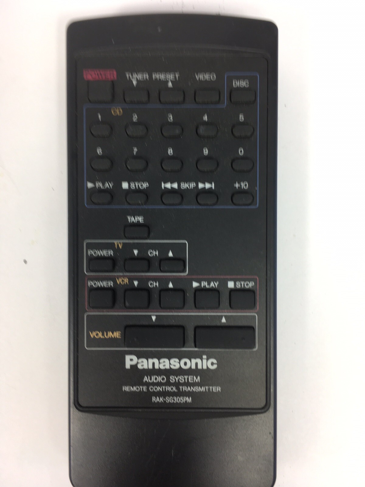 Panasonic RAK-SG305PM A/V System Remote Control SA-H82 HM32 SC-R620