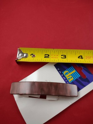  Vtg Hair Barrette Clip Rust Color Marbalized Look Retro *72-9