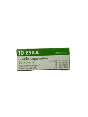 10x ESKA G-Sicherungseinsätze 20x5 mm 500mA **9 VE**