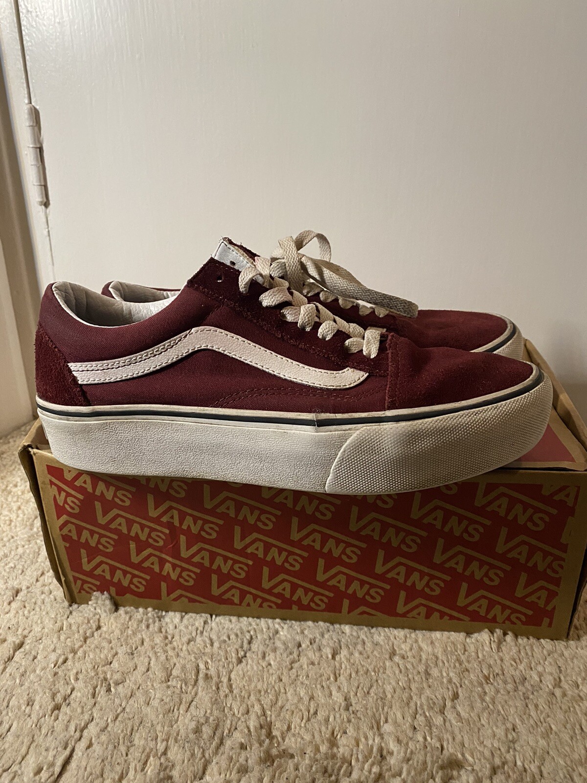 VANS Old Skool Platform Port Royale/True White UK Size 6 (Burgundy): купить  с доставкой из США, цена 3 285 руб - (334681935981)