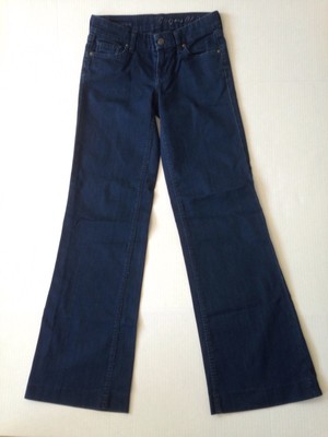Citizens Of Humanity CoH Birkin Stretch Low Waist Wide Leg Dark Blue Jeans Sz 24