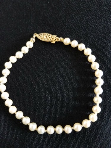 Vintage Nice Faux Pearl Pearl Bracelet By G. Silver | eBay
