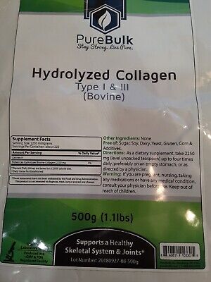 Collagen Hydrolyzed Type I & III - PUREBULK -  1 Pound