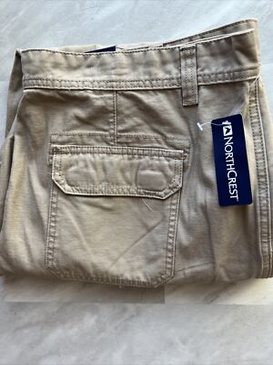 North Crest Pants Mens 42x30 Khaki Relaxed Fit Cargo NWT