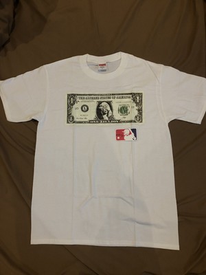 supreme dollar tee white