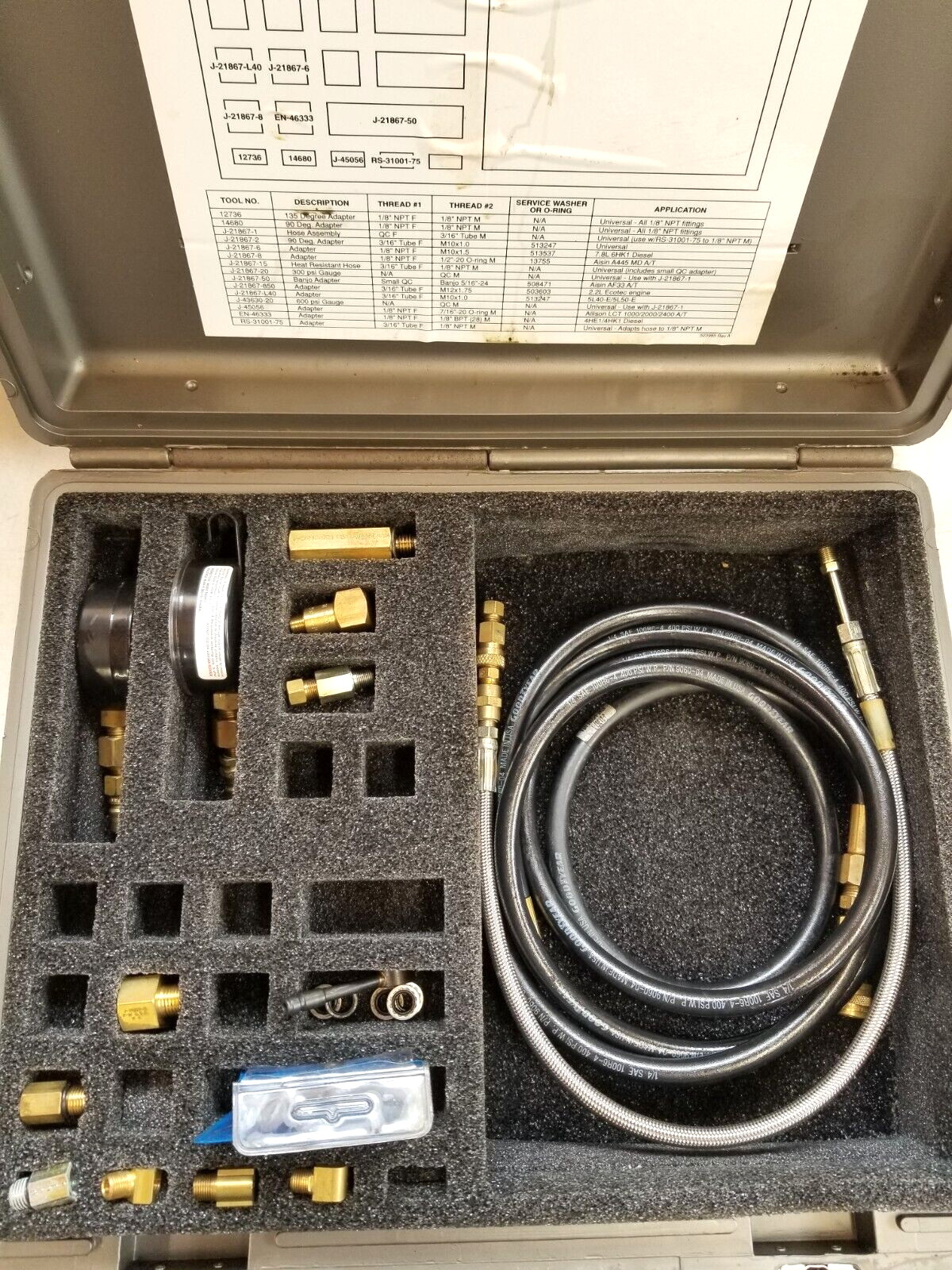 カメール Kent-Moore J-21867-A Oil Pressure Gauge Kit | eBay