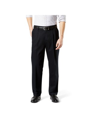 

DOCKERS Мужские черные брюки чинос свободного кроя со складками, Черный, 462350002