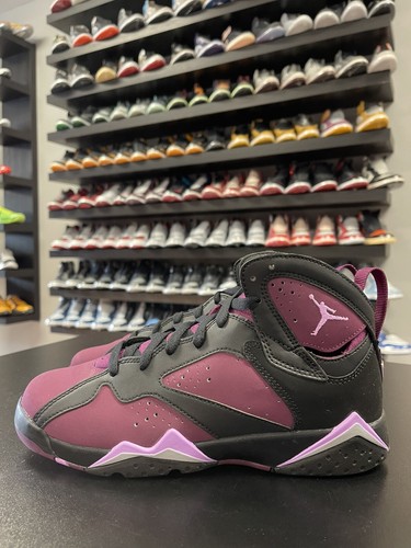 Size 6.5y- Air Jordan 7 Retro GG Black/Mulberry/Wolf Grey