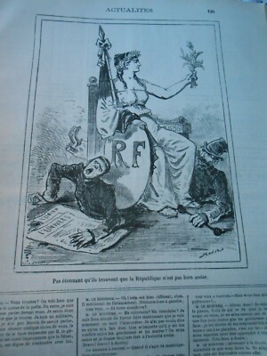 Humour 1878 - Pas étonnant qu'ils trouvent que la république pas bien assise