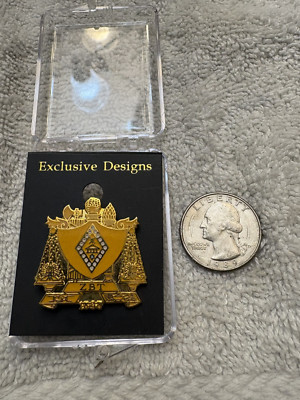 Zeta Beta Tau Crest Shield Lapel Pin w/ Gift Case NEW, RETRO, RARE, HARD TO FIND