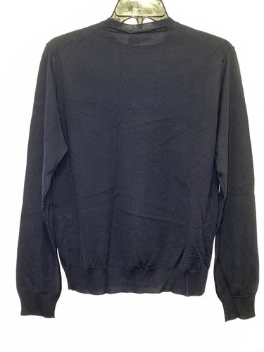 Pre-owned Prada Classic Wool Sweater In Dark Blue. Size S / Us 34 / It 44. & Authentic