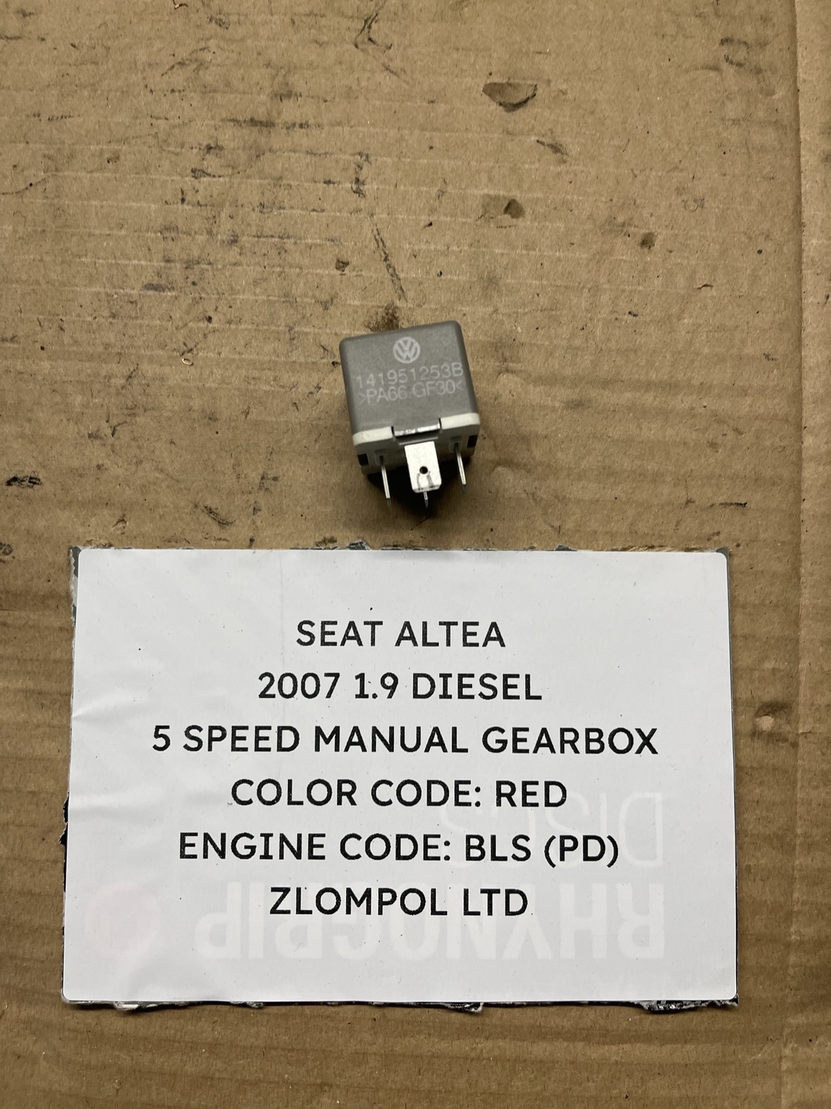 Seat Altea 2007 1.9 Diesel - 4-Pin Black Relay 53 Multi-Use 141951253