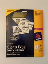 New AVERY #5871 200 WHITE 2 x 3 1/2 BUSINESS CARDS, CLEAN ...