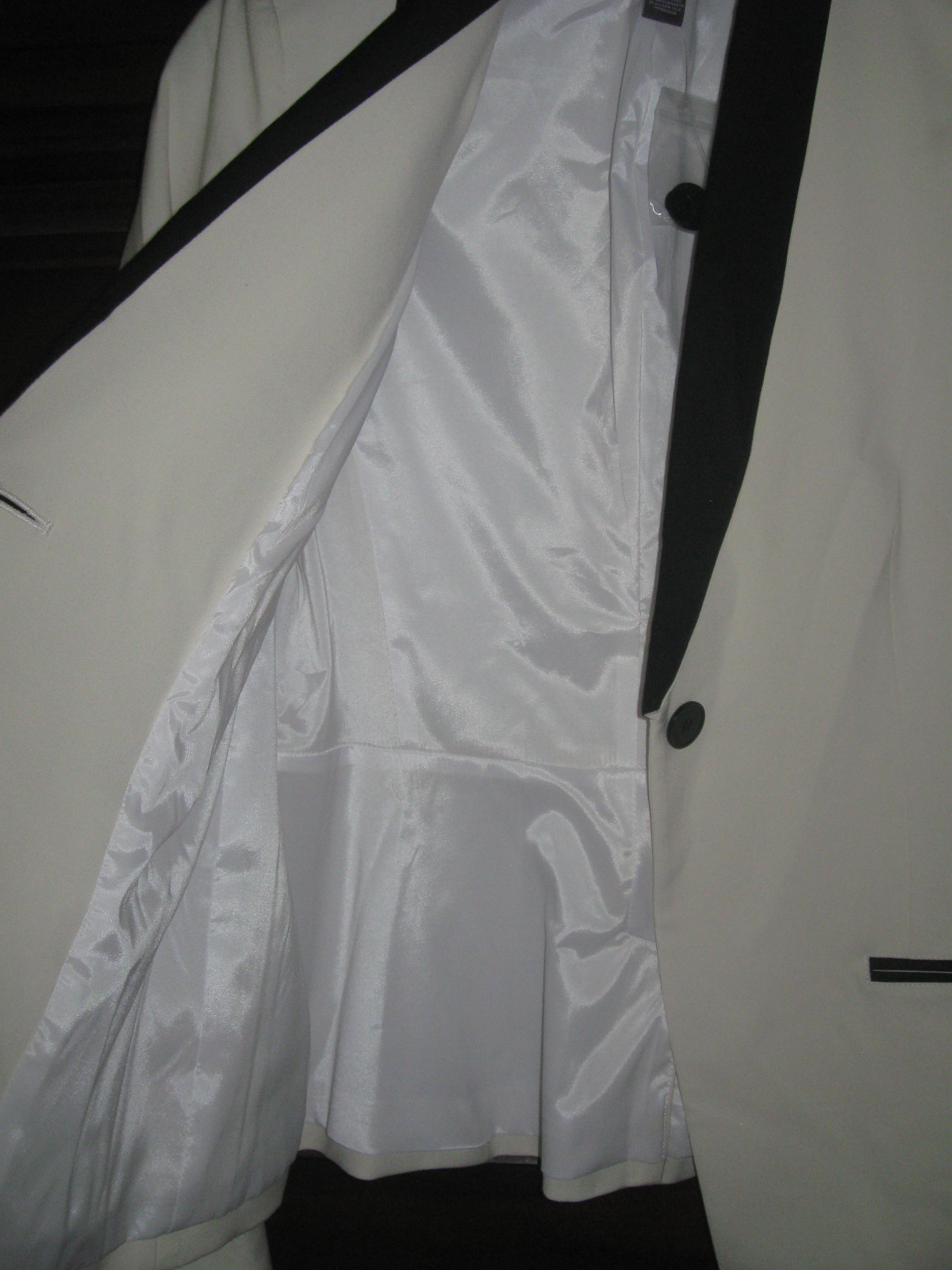 A Pea in The Pot  Women's Suit Jacket White/ Black Sz S