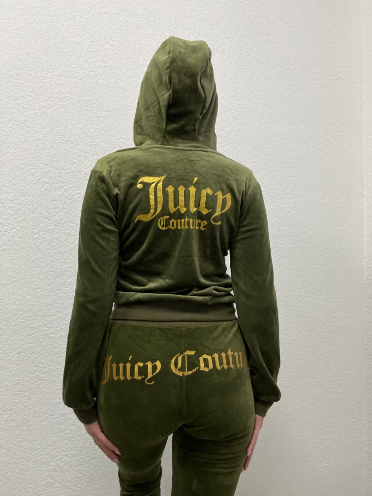 Juicy Couture Velour Suit with Gold Logo Costume Zip Hoodie