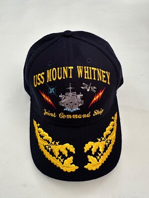 New The Corps USS Mount Whitney Logo Blue Baseball Cap Hat One Size
