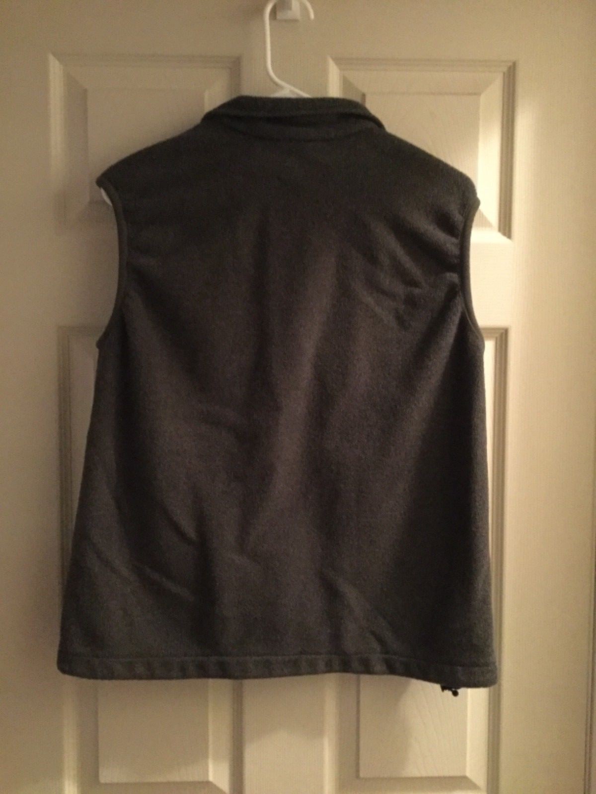 Lands End Charcoal Gray Full Zip Fleece Vest Youth Size Medium 10-12