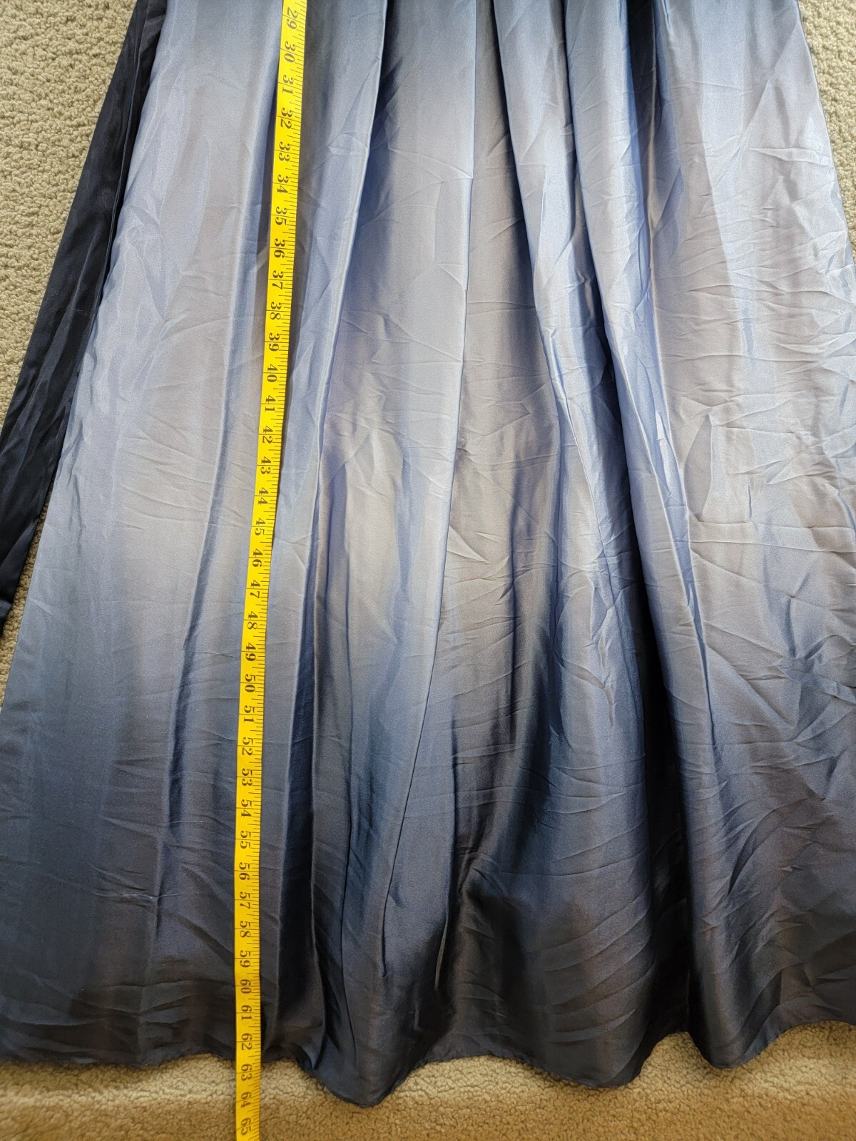 SLNY Fashions Ombré Satin Bow Sash Gown Women's 16 Navy/Wedgewood Zip Closure - Picture 7 of 16