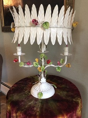 shabby chic feather table lamp