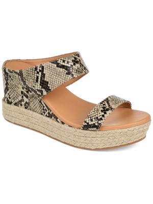 

JOURNEE COLLECTION Женские коричневые туфли на танкетке Alissa на платформе 1 дюйм, 7,5 м, Коричневый, ALISSA-SLIDE