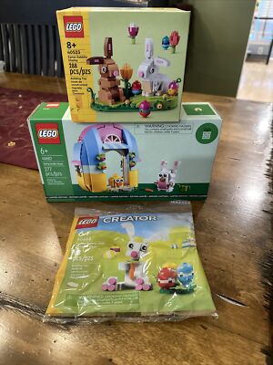 LEGO Easter Rabbits 40523, Spring Garden House 40682 & 30668 Creator Polybag NEW