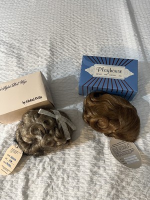 2 Vintage Doll Wigs Global Playhouse Blonde Strawberry