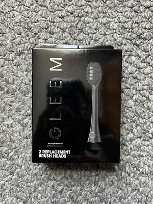 GLEEM Electric Toothbrush Refill Head, 2 count, Black Fits All Gleem Toothrushes
