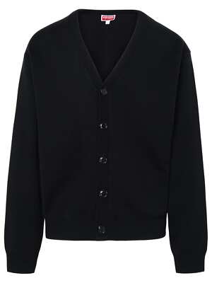 Pre-owned Kenzo Black Wool Blend Cardigan